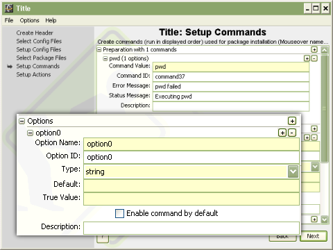 A Package Command Option